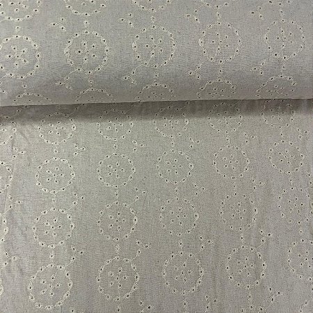 Linho com Viscose Bordado Crú Oval