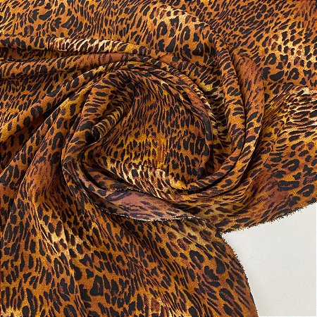 Crepe Indiano Estampado Onça