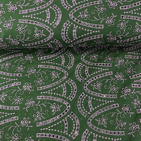 Laise Bicolor Bordada Verde e Lilás