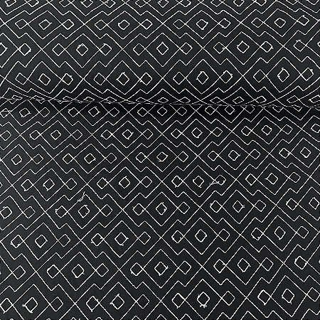 Laise Bicolor Bordada Preto e Branco