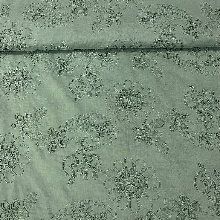 Laise Bordada Verde Planta