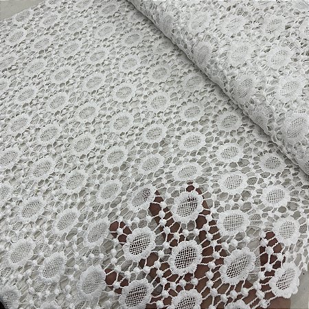 Renda Guipir Branco Off Flocos