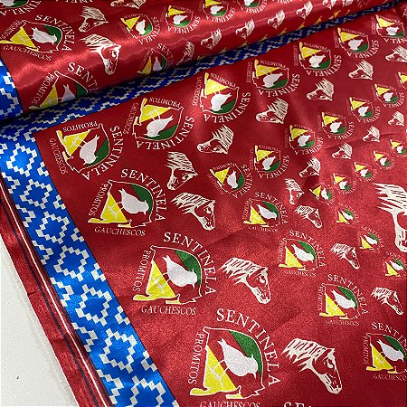 Tecido Promocional Cetim Vermelho Gaúcho