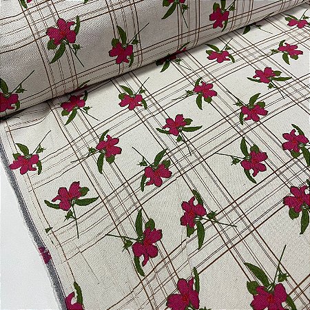 Tecido Promocional Estampado com Florzinhas Rosas