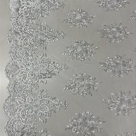 Tule Bordado Fancy Branco 2