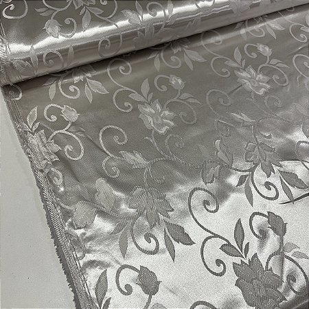 Cetim Brocado 1 Prata