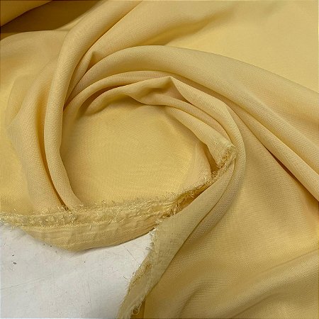 Crepe Chiffon Liso Amarelo Bebê