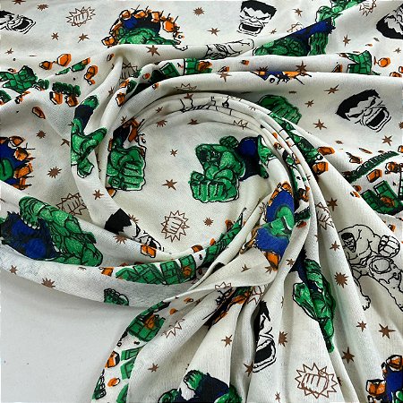 Malha de Algodão Estampada Hulk