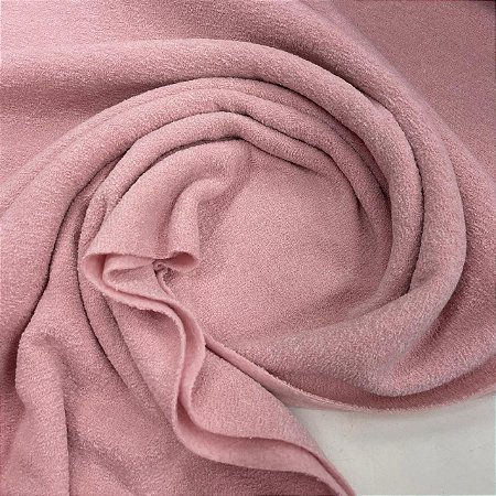 Malha Bouclê Peluciada Rosa Antigo