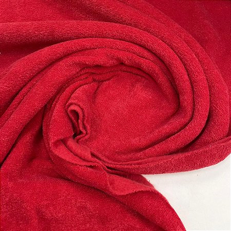 Malha Bouclê Peluciada Vermelho Tomate