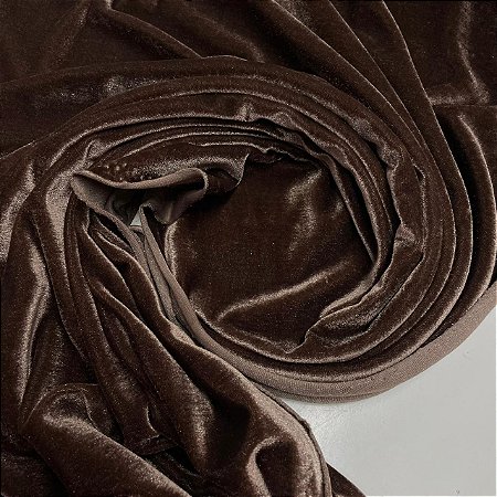 Veludo Spandex Marrom Forte