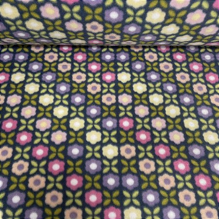 Soft Estampado Floral Liberty e Geometrico Preto