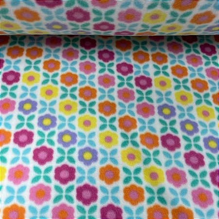 Soft Estampado Floral Geometrico Branco