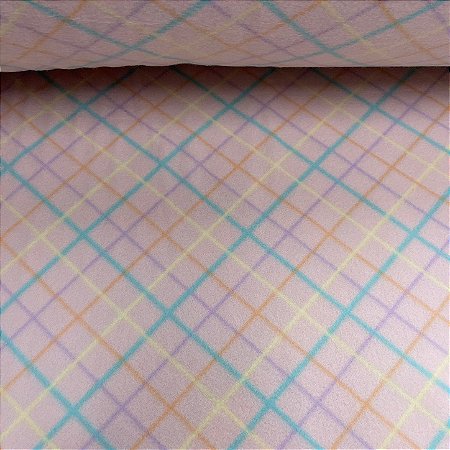 Soft Estampado Xadrez Rosa e Azul
