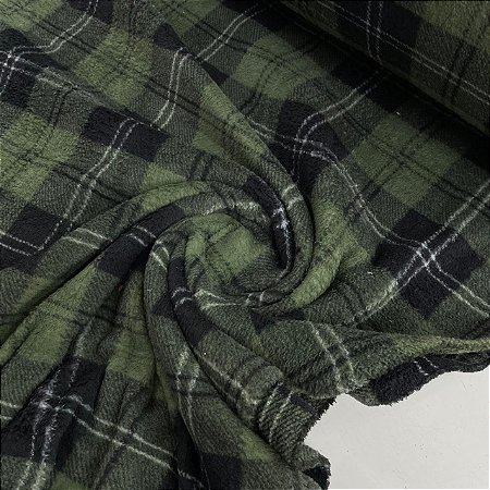 Fleece Estampado Xadrez Verde