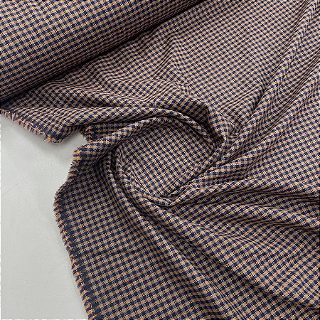 Flanela Xadrez Puro Algodão Orange&Black