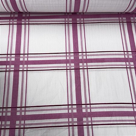 Percal Estampado 180 Fios Xadrez Rosa