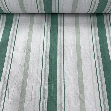 Percal Estampado 180 Fios Listrado Verde