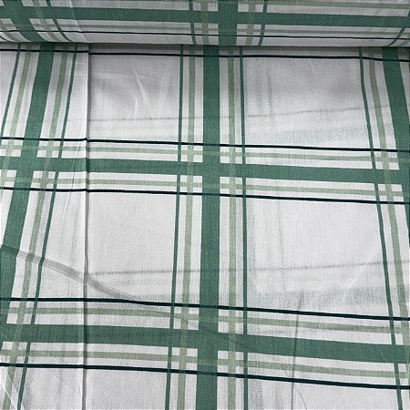Percal Estampado 180 Fios Xadrez Verde