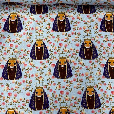 Tricoline Digital Nossa Senhora Aparecida Azul