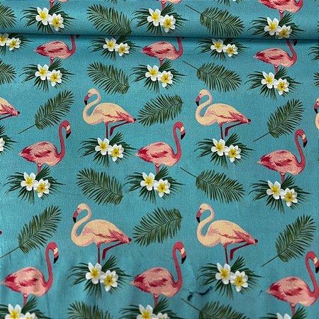 Tricoline Digital Flamingos