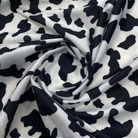 Pelúcia Velboa Estampada Vaca Malhada