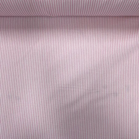 Tricoline Estampada Listrada Rosa