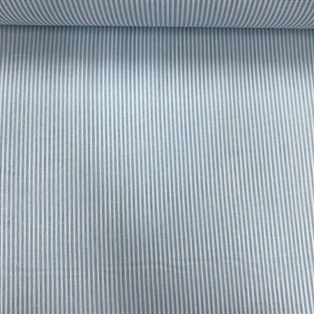 Tricoline Estampada Listrada Azul