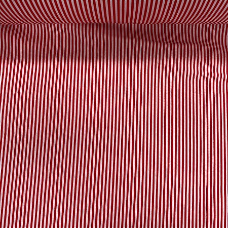 Tricoline Estampada Listrada Vermelho