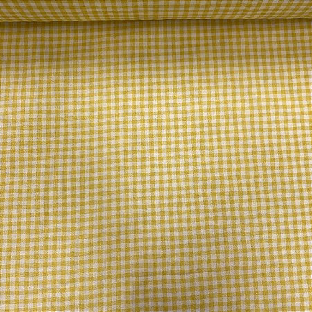 Tricoline Estampada Xadrez Amarelo Claro