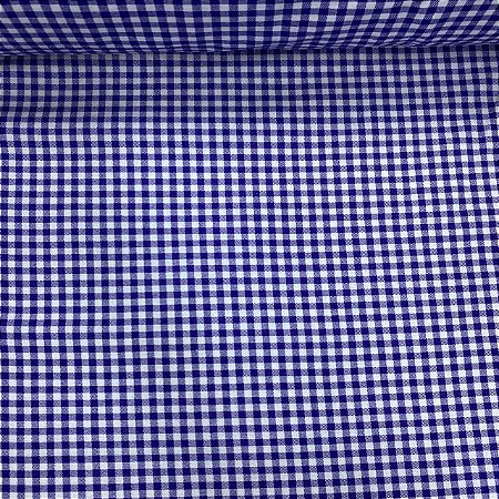 Tricoline Estampada Xadrez Azul Royal