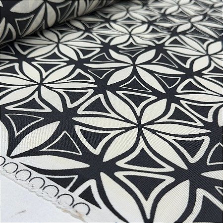 Waterblock Estampado Flores Geométricas em Preto