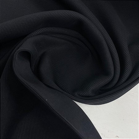 Ribana 2x1 Algodão Pesada 490g/m² Preto