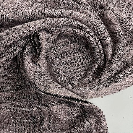 Malha Lurex Xadrez Rosa Antigo