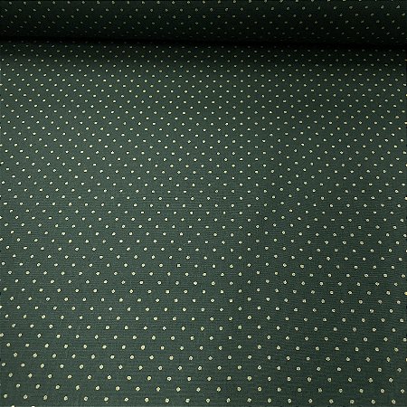 Tricoline Estampada Natalina Petit Poá Verde