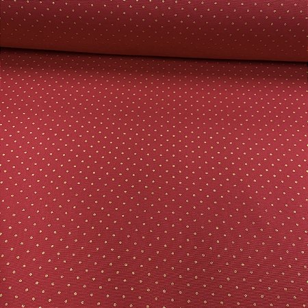 Tricoline Estampada Natalina Petit Poá Vermelho