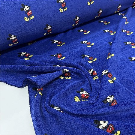 Ultra Fleece Estampado Mickey Fundo Azul Royal
