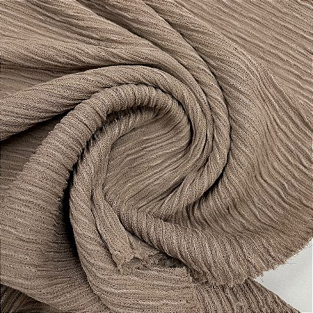 Malha Texture Plissada Bege