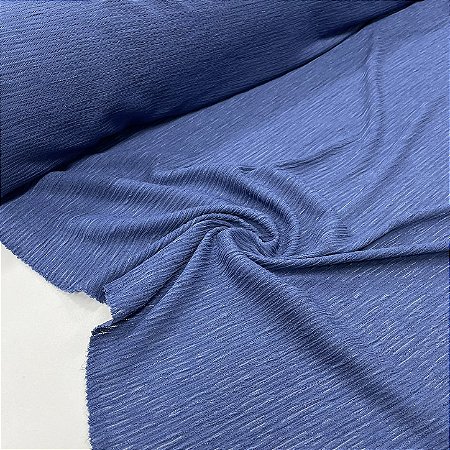 Malha Texture Plissada Azul Marinho