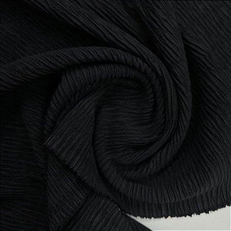 Malha Texture Plissada Preto