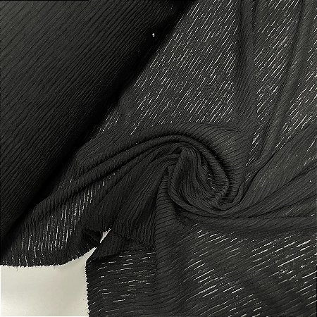 Malha Texture Plissada Preto