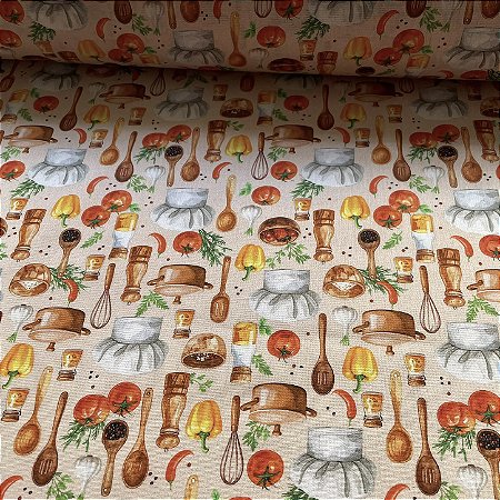 Tricoline Estampado Cozinheiro