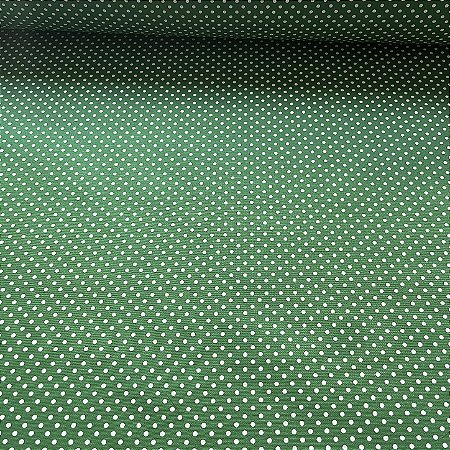Tricoline Estampado Petit Poá Miudo Fundo Verde Bandeira