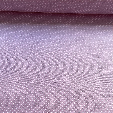 Tricoline Estampado Petit Poá Miudo Fundo Rosa Claro