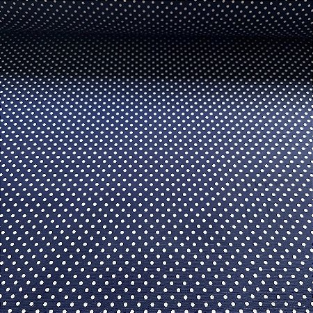 Tricoline Estampado Petit Poá Miudo Fundo Marinho