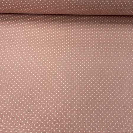 Tricoline Estampado Petit Poá Miudo Rosa Antigo