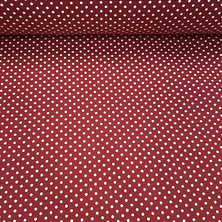 Tricoline Estampado Petit Poá Miudo Fundo Vermelho