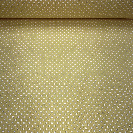 Tricoline Estampado Petit Poá Miudo Fundo Amarelo