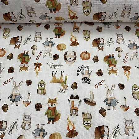 Tricoline Estampado Animais no Inverno