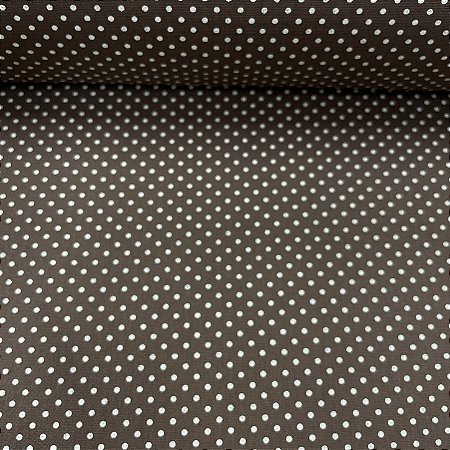 Tricoline Estampado Petit Poá Miudo Fundo Marrom